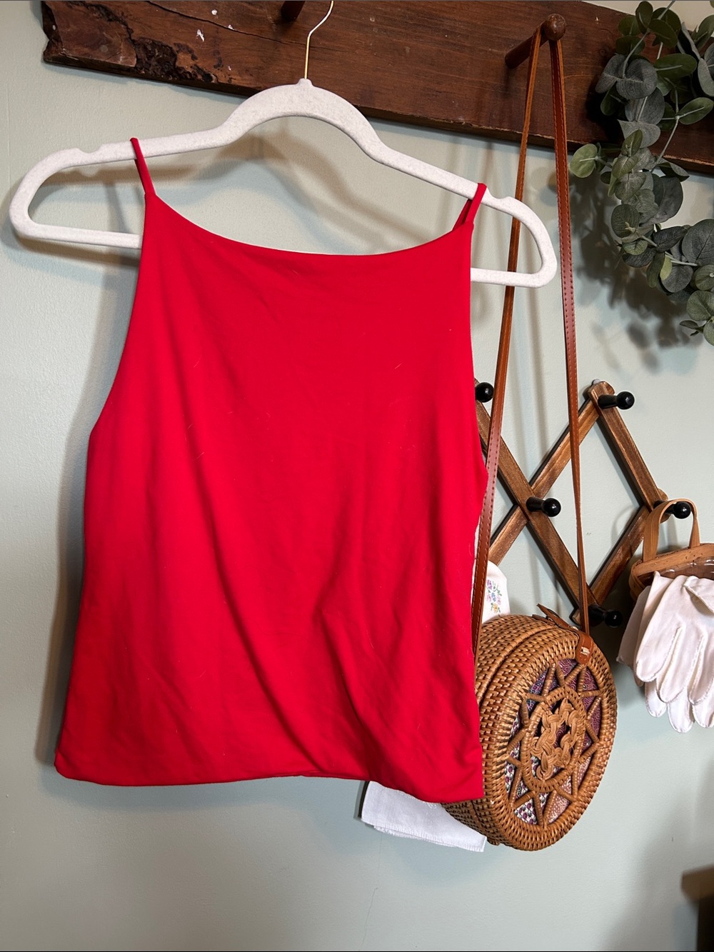 Maeve Bright Red Spaghetti-Strap Camisole